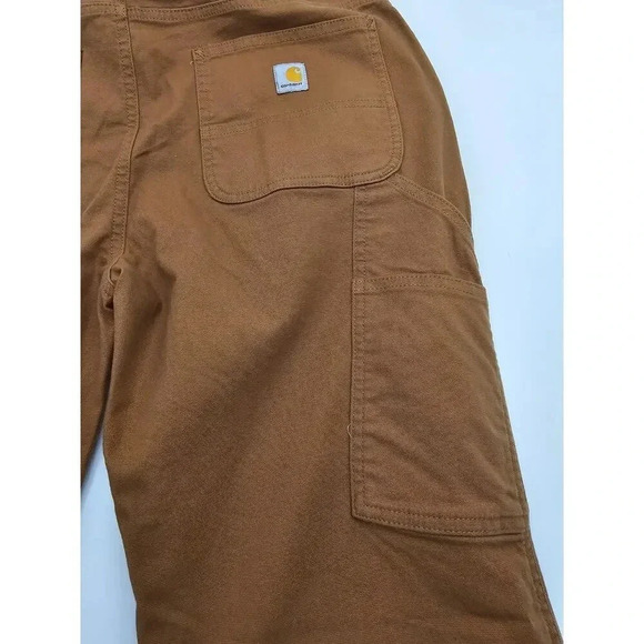 Carhartt Womens 12R Tan Rugged Flex Canvas Relaxed Fit Double Front Pants NWT - Picture 7 of 11